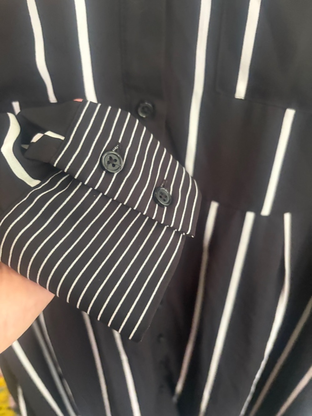 Who What Wear Black and White  Stripe Long Sleeve Shirt Dress size X or XL - Picture 4 of 8